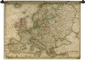 Wandkleed De wereld van toen in kaart - Groezelige wereldkaart van Europa Wandkleed katoen 150x112 cm - Wandtapijt met foto