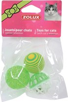 Zolux kattenspeelgoed ballen groen - 4 cm 3 st - 1 stuks