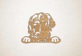 Wanddecoratie - Hond - Golden Retriever 3 - M - 60x76cm - Eiken - muurdecoratie - Line Art