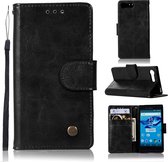 Voor Sony Xperia X Compact Retro Koperen Knop Crazy Horse Horizontale Flip PU Leren Case met Houder & Kaartsleuven & Portemonnee & Lanyard (Zwart)