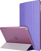 Voor iPad 10,2 inch Zijde Textuur Horizontale Flip Magnetische PU Leren Case, met Drie-vouwbare Houder & Slaap / Wekfunctie (Paars)