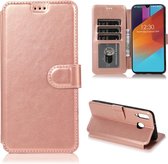 Voor Samsung Galaxy M30 Kalf Textuur Magnetische Gesp Horizontale Flip Leren Case met Houder & Kaartsleuven & Portemonnee & Fotolijst (Rose Goud)