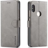 LC.IMEEKE voor Xiaomi Redmi Note 5 Pro / Note5 kalfsleer Horizontale flip lederen tas, met houder & kaartsleuven & portemonnee (grijs)