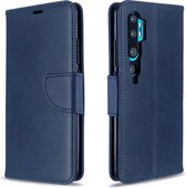 Voor Xiaomi CC9 Pro / Note 10 / Note 10 Pro Retro Lambskin Texture Pure Color Horizontale Flip PU Leather Case met houder & kaartsleuven & Wallet & Lanyard (blauw)