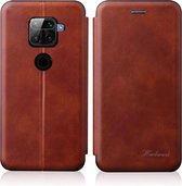 Voor Xiaomi Redmi Note 9 / 10X 4G GeÃ¯ntegreerde elektriciteit Drukken op Retro textuur Magnetische TPU + PU lederen tas met kaartsleuf en houder (bruin)