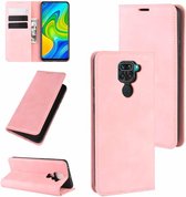 Voor Xiaomi Redmi Note 9 / 10X 4G Retro-skin Business magnetische zuig lederen tas met houder & kaartsleuven & portemonnee (roze)