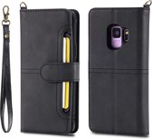 Voor Galaxy S9 multifunctionele afneembare magnetische horizontale flip lederen tas met kaartsleuven en houder & portemonnee en fotolijst (zwart)