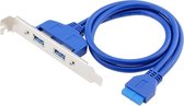 50cm USB3.0 achterste PCI-schotlijn volledige hoogte chassis DIY met oor 20-pins overdrachtskabel (blauw)