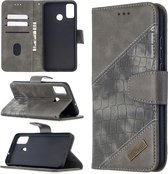 Voor Huawei Honor 9X Lite Bijpassende Kleur Krokodil Textuur Horizontale Flip PU Lederen Case met Houder & Kaartsleuven & Portemonnee (Grijs)