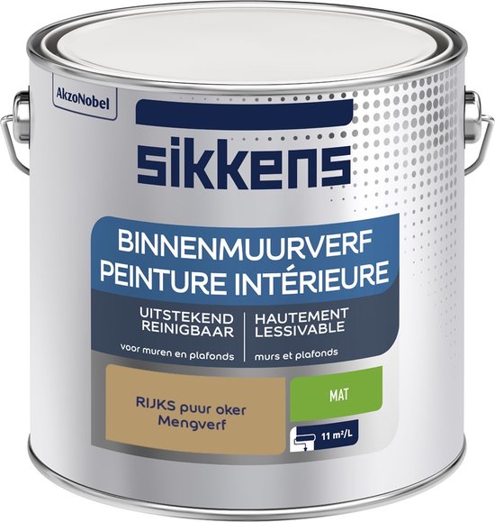 Sikkens Binnenmuurverf Mat - RIJKS kleuren - puur oker - 2,5 liter | bol