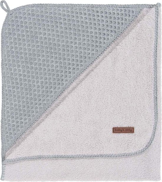 Baby's Only Baby badcape - Omslagdoek - Handdoek met capuchon Sun - Grijs/Zilvergrijs - 75x85 cm - Badstof