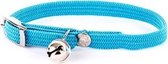Halsband kat elastisch nylon turquoise - 30x1 cm - 1 stuks