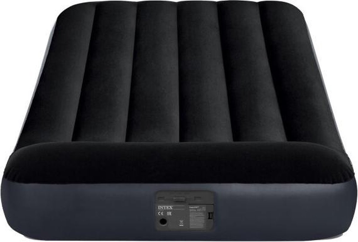 Intex 64146 Pillow Rest Classic Twin Luchtbed + Pomp 99x191x25 cm Zwart