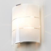 Lindby - wandlamp - 1licht - glas, metaal - H: 21 cm - E14 - wit gesatineerd, helder, zilverkleurig