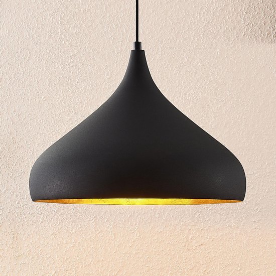 Arcchio - hanglamp - 1licht - ijzer - E27 - zwart, goud