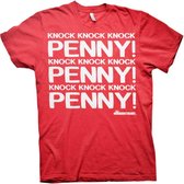 The Big Bang Theory Heren Tshirt -XL- Penny Knock Knock Knock Rood