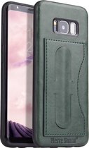 Fierre Shann beschermhoes met volledige dekking voor Galaxy S8, met houder en kaartsleuf (groen)