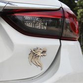 Wolf kopvorm glanzende metalen autovrije sticker (goud)