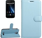Voor DOOGEE X3 Litchi Texture horizontale flip lederen tas met magnetische gesp & houder & kaartsleuven & portemonnee (blauw)