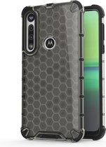 Voor Motorola Moto G8 Plus schokbestendige honingraat pc + TPU-hoes (grijs)