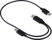 Let op type!! 2 in 1 USB 2.0 Male to 2 Dual USB Male Kabel voor Computer / Laptop  Lengte: 50cm