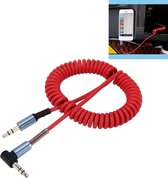 3,5 mm 3-polige male-naar-male stekker Audio AUX intrekbare kabel, lengte: 1,5 m (rood)
