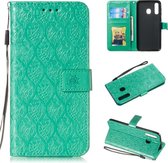 Geperst Printing Rattan Flower Pattern Horizontal Flip PU Leather Case for Galaxy A20 / A30 / A50, with Holder & Card Slots & Wallet & Photo Frame (Green)