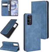 Voor Huawei Honor 30 Retro-skin Business magnetische zuig lederen tas met houder & kaartsleuven & portemonnee (donkerblauw)