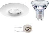 PHILIPS - LED Spot Set - MASTER 927 36D VLE - Prima Luno Pro - Waterdicht IP65 - GU10 Fitting - DimTone Dimbaar - Inbouw Rond - Mat Wit - 4.9W - Warm Wit 2200K-2700K - Ø82mm