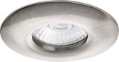 Spot Armatuur GU10 - Prima Luno Pro - Waterdicht IP65 - Inbouw Rond - Mat Nikkel - Aluminium - Ø82mm