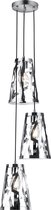 LED Hanglamp - Iona Carlan - E27 Fitting - 3-lichts - Rond - Mat Chroom - Aluminium