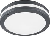 LED Plafondlamp - Iona Keraly - Opbouw Rond - Bewegingssensor - Waterdicht - 12W - Mat Antraciet - Kunststof