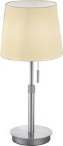 LED Tafellamp - Tafelverlichting - Iona Dyon - E27 Fitting - Rond - Mat Nikkel - Aluminium