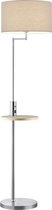 LED Vloerlamp - Iona Cliso - E27 Fitting - Rond - Mat Nikkel - Aluminium