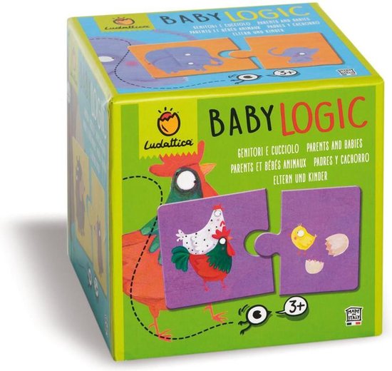 Ludattica Puzzels: OUDERS en BABIES - Baby Logic 12,3x12,3x11,8cm, 10  twee-delige ... | bol.com