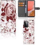 Bookcase Geschikt voor Samsung Galaxy A72 GSM Hoesje Watercolor Flowers