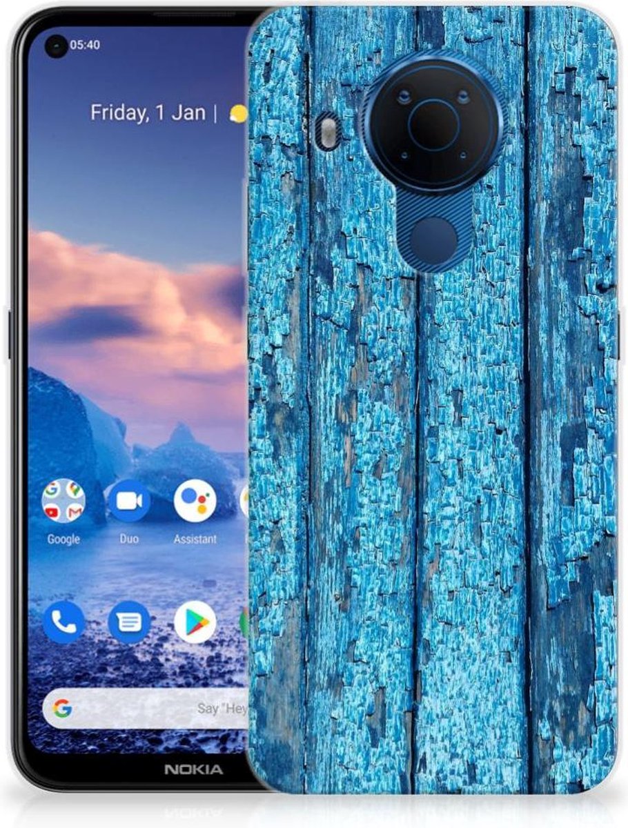 Nokia 5.4 Bumper Hoesje Wood Blue