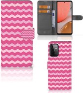 Hoesje ontwerpen Geschikt voor Samsung Galaxy A72 GSM Hoesje ontwerpen Waves Pink