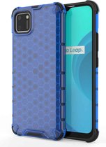 Voor OPPO Realme C11 schokbestendige honingraat pc + TPU-hoes (blauw)