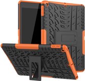 Voor iPad 10.2 inch Tyre Texture TPU + PC schokbestendige behuizing met houder (oranje)