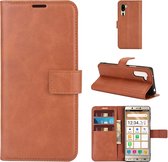 Voor Sharp Senior Retro Kalfspatroon Gesp Horizontale Flip Leren Case met Houder & Kaartsleuven & Portemonnee (Lichtbruin)