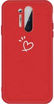 Voor OnePlus 8 Pro Three Dots Love-heart Pattern Frosted TPU beschermhoes (rood)