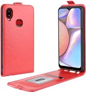 Voor Samsung Galaxy A10s / M10s Crazy Horse verticale flip lederen beschermhoes met kaartsleuf (rood)