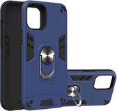 Voor iPhone 12 Pro Max Armor Series PC + TPU beschermhoes met ringhouder (koningsblauw)