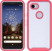 Voor Google Pixel 3a Starry Sky Solid Color Series schokbestendige pc + TPU beschermhoes (rood)