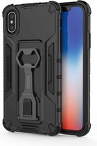 Peacock Style PC + TPU beschermhoes met flesopener voor iPhone X / XS (zwart)