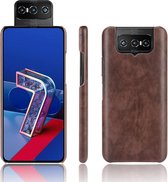 Voor Asus Zenfone 7 ZS670KS / 7 Pro ZS671KS Schokbestendig Litchi Texture PC + PU Case (Bruin)