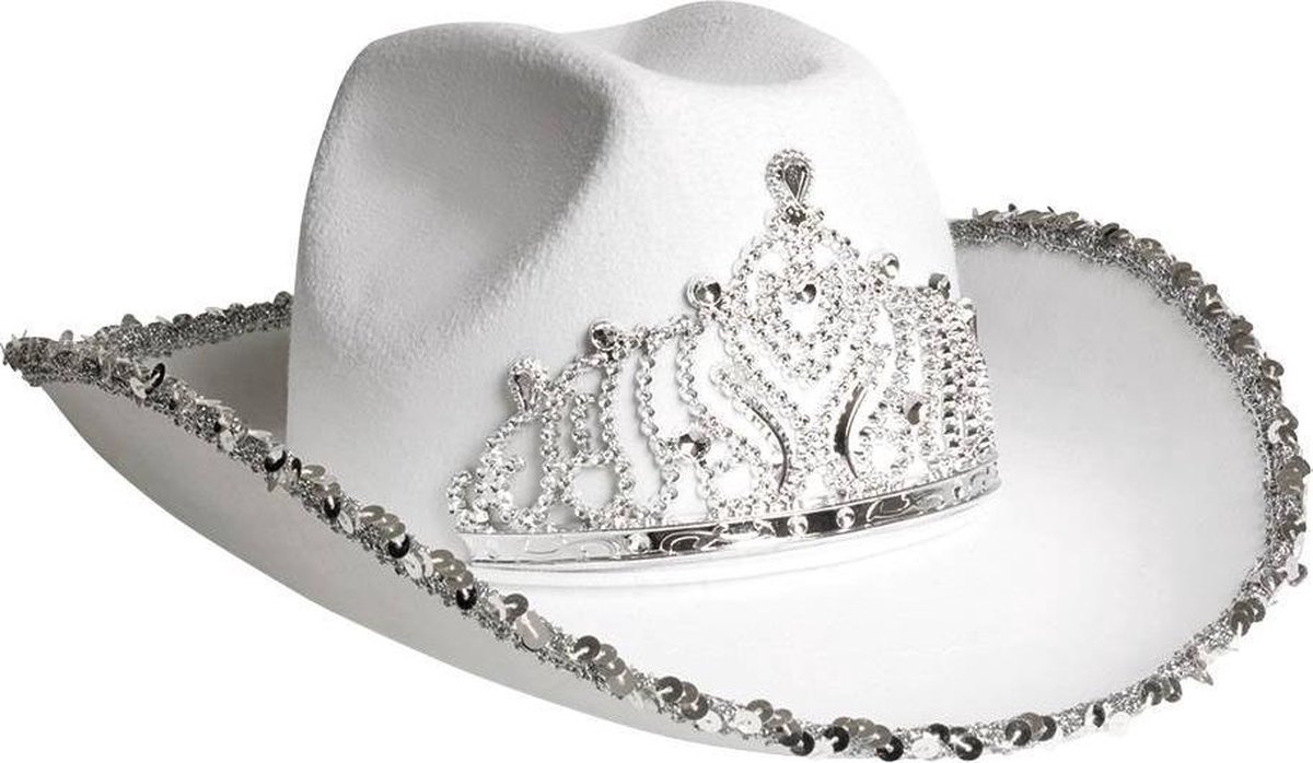 Chapeau de princesse cowboy blanc pour femme - Têtière habillée