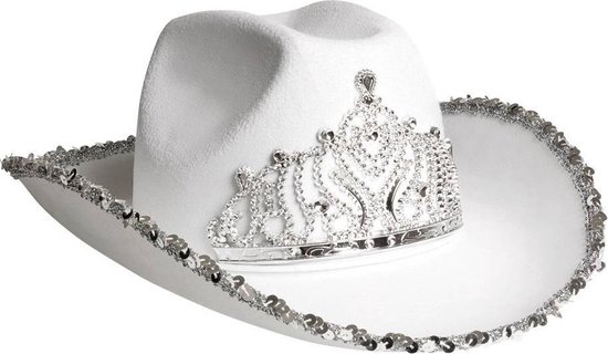 Chapeau de princesse cowboy blanc pour femme - Têtière habillée | bol.com