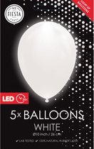 Wefiesta Ballon Led 25 Cm Latex Wit 5 Stuks